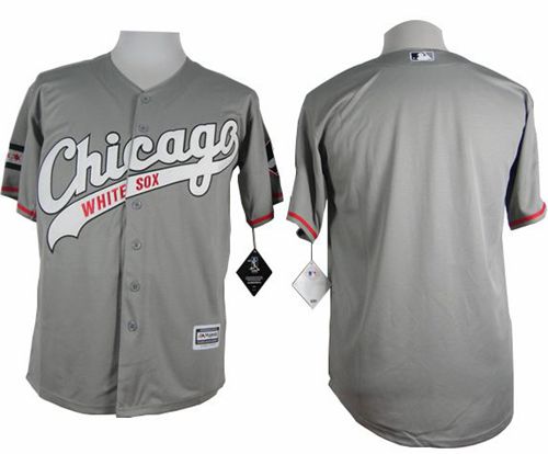 White Sox Blank Grey New Cool Base Stitched MLB Jersey - Click Image to Close